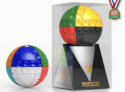 Sphere cube puzzle - cube, v-cube